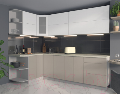 Готовая кухня Интерлиния Мила Матте 1.5x2.6 А левая