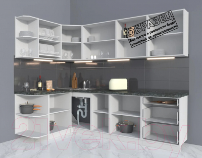 Готовая кухня Интерлиния Мила Матте 1.5x2.6 А левая