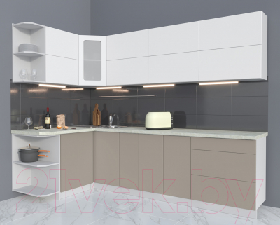 Готовая кухня Интерлиния Мила Матте 1.5x2.7 А левая