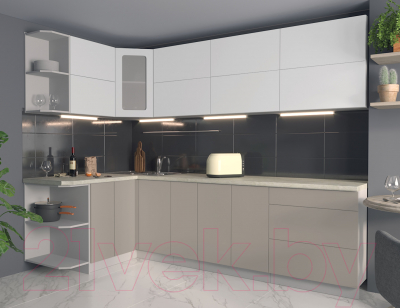 Готовая кухня Интерлиния Мила Матте 1.5x2.7 А левая