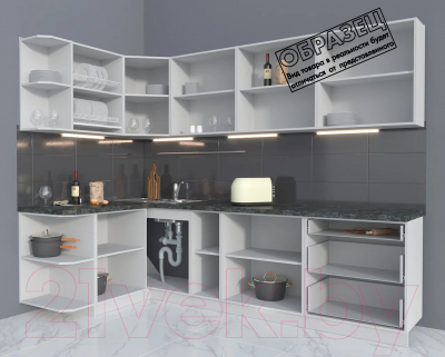 Готовая кухня Интерлиния Мила Матте 1.5x2.7 А левая