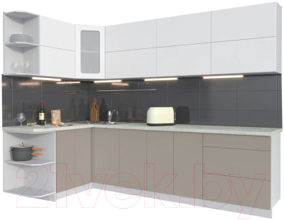 Готовая кухня Интерлиния Мила Матте 1.5x2.8 А левая - фото