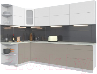 Готовая кухня Интерлиния Мила Матте 1.5x2.9 А левая - фото