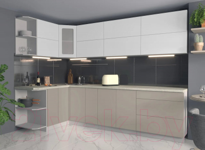 Готовая кухня Интерлиния Мила Матте 1.5x2.9 А левая