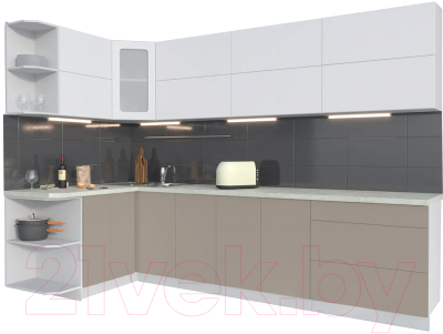 Готовая кухня Интерлиния Мила Матте 1.5x3.0 А левая - фото