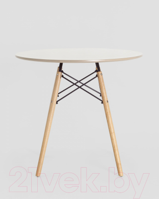 Обеденный стол Stool Group Eames D80 / Z-231 66016 (бежевый/дерево)
