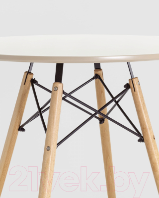 Обеденный стол Stool Group Eames D80 / Z-231 66016 (бежевый/дерево)