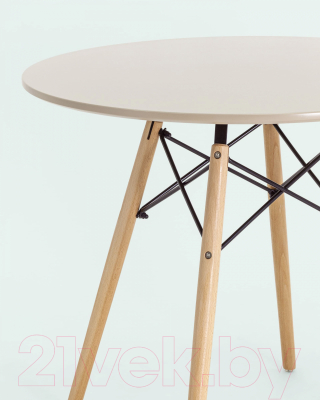 Обеденный стол Stool Group Eames D80 / Z-231 66016 (бежевый/дерево)