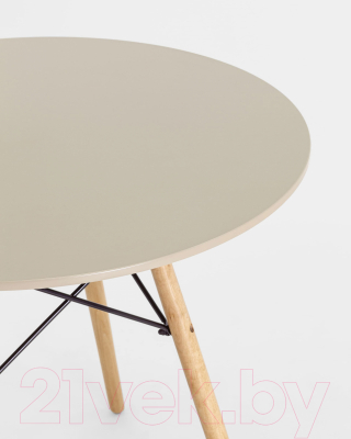 Обеденный стол Stool Group Eames D80 / Z-231 66016 (бежевый/дерево)