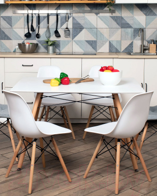 Обеденный стол Stool Group Лондон / London White (белый/дерево)