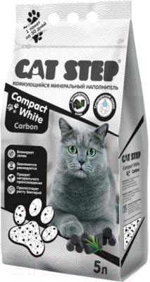 Наполнитель для туалета Cat Step Compact White Carbon / 20313015 - фото