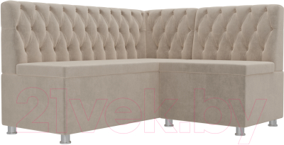 Уголок кухонный мягкий Лига Диванов Мирта 262 правый / 107586 (велюр, бежевый) - фото