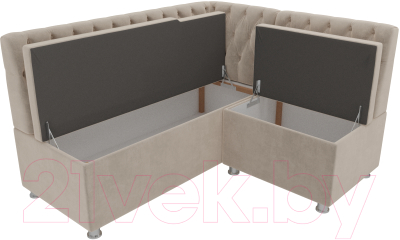 Уголок кухонный мягкий Лига Диванов Мирта 262 правый / 107586 (велюр, бежевый)