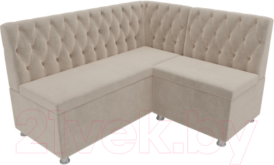 Уголок кухонный мягкий Лига Диванов Мирта 262 правый / 107586 (велюр, бежевый)