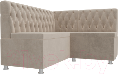 Уголок кухонный мягкий Лига Диванов Мирта 262 правый / 107586 (велюр, бежевый)