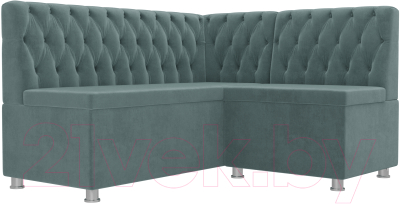 Уголок кухонный мягкий Лига Диванов Мирта 262 правый / 107587 (велюр, бирюзовый) - фото