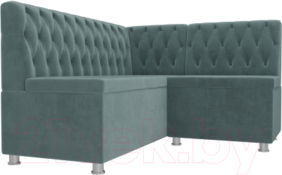 Уголок кухонный мягкий Лига Диванов Мирта 262 правый / 107587 (велюр, бирюзовый)