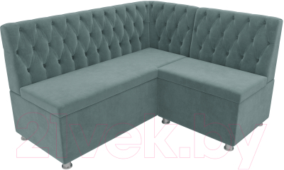 Уголок кухонный мягкий Лига Диванов Мирта 262 правый / 107587 (велюр, бирюзовый)