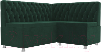 Уголок кухонный мягкий Лига Диванов Мирта 262 правый / 107589 (велюр, зеленый) - фото