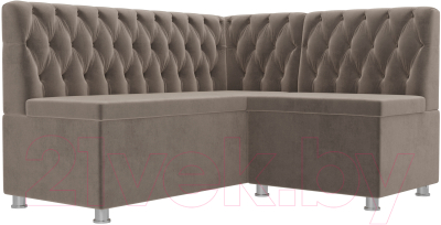 Уголок кухонный мягкий Лига Диванов Мирта 262 правый / 107590 (велюр, коричневый) - фото