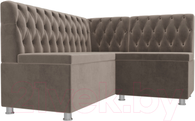 Уголок кухонный мягкий Лига Диванов Мирта 262 правый / 107590 (велюр, коричневый)