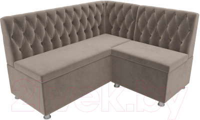 Уголок кухонный мягкий Лига Диванов Мирта 262 правый / 107590 (велюр, коричневый)