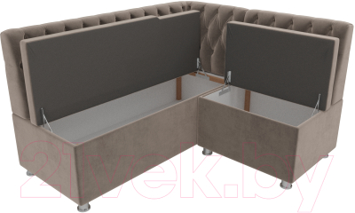 Уголок кухонный мягкий Лига Диванов Мирта 262 правый / 107590 (велюр, коричневый)