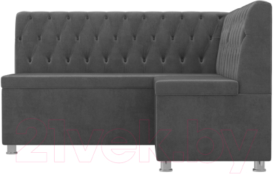 Уголок кухонный мягкий Лига Диванов Мирта 262 правый / 107591 (велюр, серый)