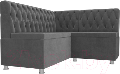 Уголок кухонный мягкий Лига Диванов Мирта 262 правый / 107591 (велюр, серый)