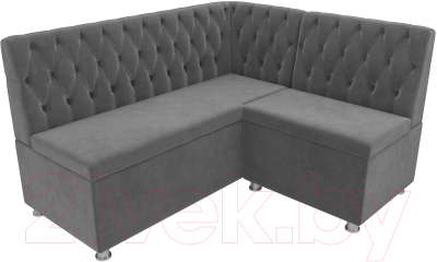 Уголок кухонный мягкий Лига Диванов Мирта 262 правый / 107591 (велюр, серый)