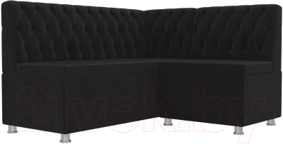 Уголок кухонный мягкий Лига Диванов Мирта 262 правый / 107593 (велюр, черный) - фото