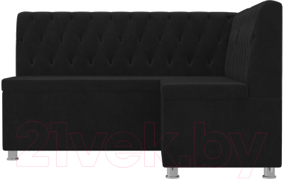 Уголок кухонный мягкий Лига Диванов Мирта 262 правый / 107593 (велюр, черный)