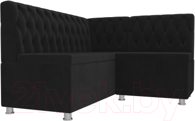 Уголок кухонный мягкий Лига Диванов Мирта 262 правый / 107593 (велюр, черный)