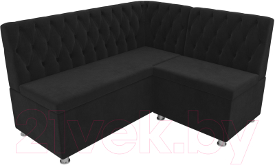 Уголок кухонный мягкий Лига Диванов Мирта 262 правый / 107593 (велюр, черный)