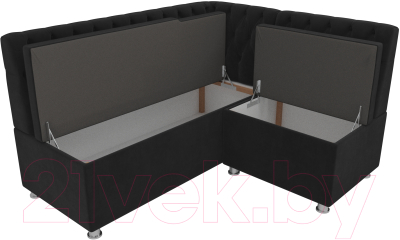 Уголок кухонный мягкий Лига Диванов Мирта 262 правый / 107593 (велюр, черный)