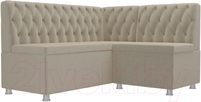 Уголок кухонный мягкий Лига Диванов Мирта 262 правый / 107594 (микровельвет, бежевый) - фото