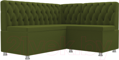 Уголок кухонный мягкий Лига Диванов Мирта 262 правый / 107596 (микровельвет, зеленый) - фото