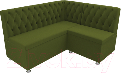 Уголок кухонный мягкий Лига Диванов Мирта 262 правый / 107596 (микровельвет, зеленый)