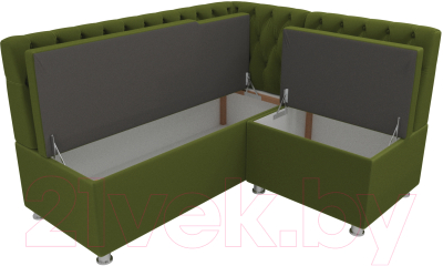 Уголок кухонный мягкий Лига Диванов Мирта 262 правый / 107596 (микровельвет, зеленый)