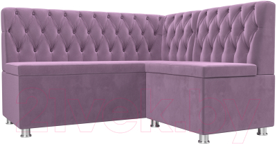 Уголок кухонный мягкий Лига Диванов Мирта 262 правый / 107599 (микровельвет, сиреневый) - фото