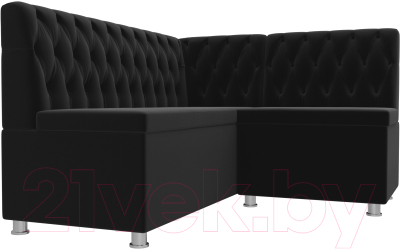 Уголок кухонный мягкий Лига Диванов Мирта 262 правый / 107601 (микровельвет, черный)