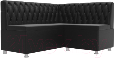 Уголок кухонный мягкий Лига Диванов Мирта 262 правый / 107608 (экокожа, черный) - фото