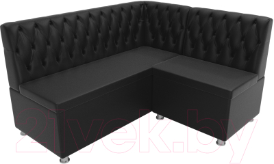 Уголок кухонный мягкий Лига Диванов Мирта 262 правый / 107608 (экокожа, черный)
