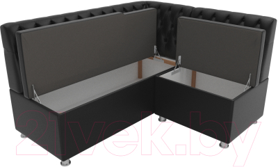 Уголок кухонный мягкий Лига Диванов Мирта 262 правый / 107608 (экокожа, черный)