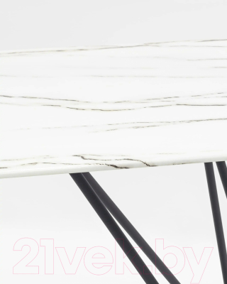 Обеденный стол Stool Group Сакраменто 140x90 / DT-968-W-140 (белый/стекло)