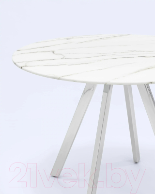 Обеденный стол Stool Group Хьюстон 100x100 / DT-954-W-100 (белый/стекло)