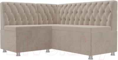 Уголок кухонный мягкий Лига Диванов Мирта 262 левый / 107586 (велюр, бежевый) - фото