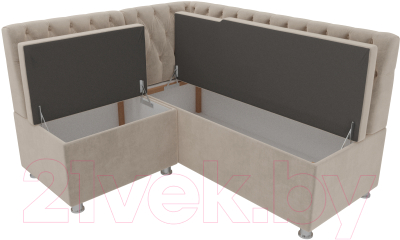 Уголок кухонный мягкий Лига Диванов Мирта 262 левый / 107586 (велюр, бежевый)