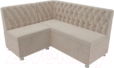Уголок кухонный мягкий Лига Диванов Мирта 262 левый / 107586 (велюр, бежевый)