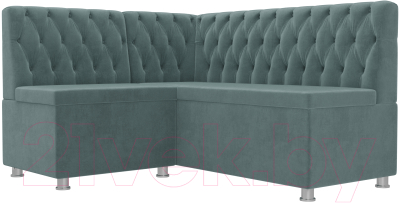 Уголок кухонный мягкий Лига Диванов Мирта 262 левый / 107587 (велюр, бирюзовый) - фото